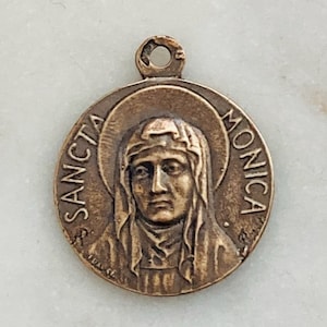 Medal - Saint Monica - Bronze or Sterling Silver - Antique Reproduction 1601 CeCeAgnes