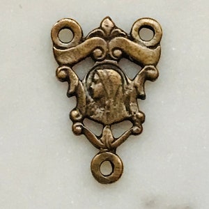 Jesus and Mary Rosary Center - Bronze or Sterling Silver- 451 CeCeAgnes