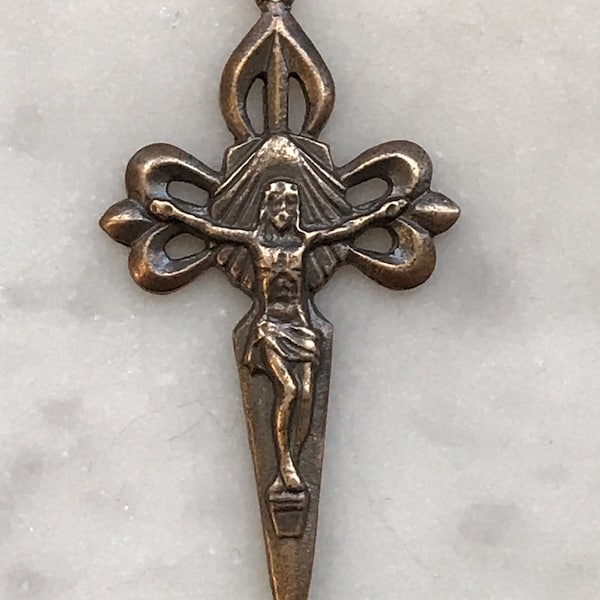 Saint James Crucifix Pendant - Bronze or Sterling Silver - Antique Reproduction 600 CeCeAgnes