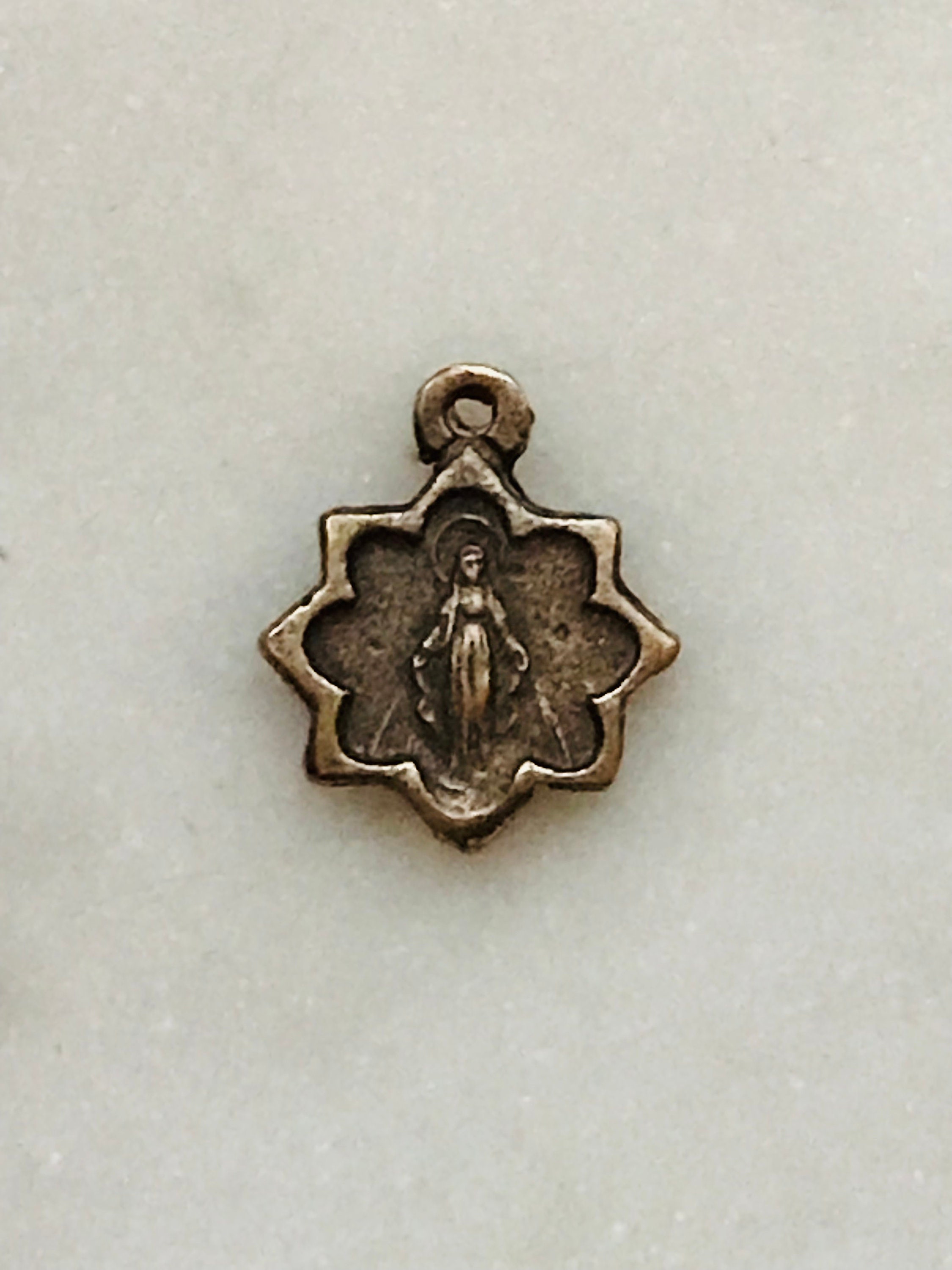 Tiny Miraculous Medal - Bronze or Sterling Silver - Antique Reproduction 1201 CeCeAgnes