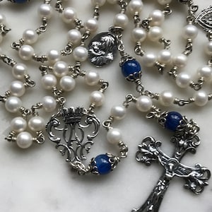 Heirloom Rosary - Sterling Silver - Freshwater Pearl