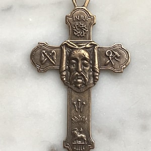 Holy Face of Jesus Cross - Bronze or Sterling Silver - Antique Reproduction 477 CeCeAgnes