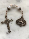 Three Hail Mary Chaplet - Saint Cecilia - Moonstone and Bronze