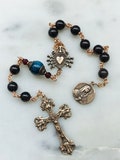 Pocket Servite Rosary - Garnet - Bronze or Sterling Silver - Seven Sorrows Chaplet - Our Lady of Sorrows CeCeAgnes