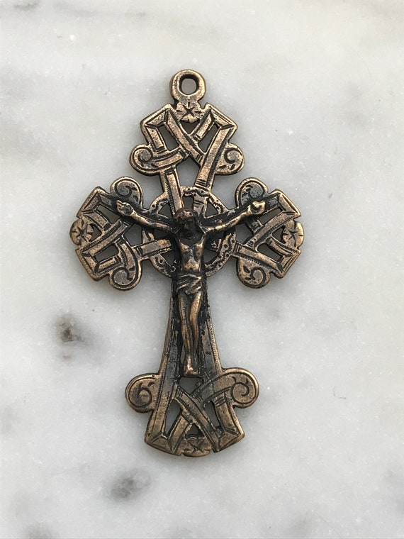 Celtic Crucifix - Bronze - Antique French Reproduction 436