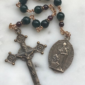 Saint Nicholas Chaplet - Green and Red - Bronze CeCeAgnes