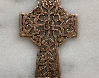 Celtic Cross Pendant - Sterling or Bronze - Antique Reproduction 1550 CeCeAgnes