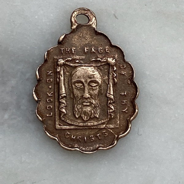 Holy Face of Jesus Saint Joseph Medal - Antique Reproduction 556 -  CeCeAgnes