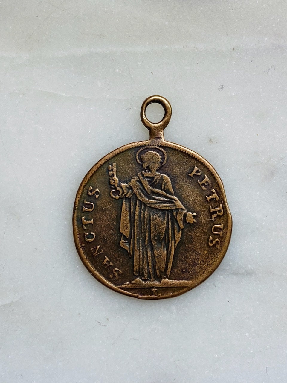 Medal - Saint Peter - Bronze or Sterling Silver - Antique Reproduction 746 CeCeAgnes