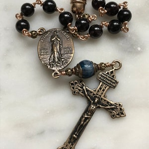 Stella Maris Auto Rosary Garnet and Bronze One Decade Rosary Car Rosary CeCeAgnes image 4
