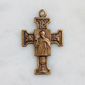 Cross Jesus and Mary - Sterling Silver or Bronze - 1528 CeCeAgnes Rosary Parts