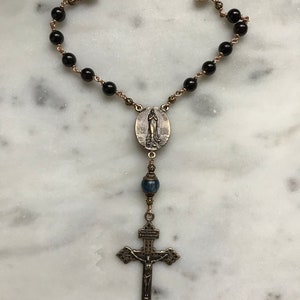 Stella Maris Auto Rosary Garnet and Bronze One Decade Rosary Car Rosary CeCeAgnes image 7