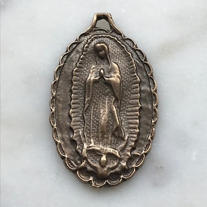 Our Lady of Guadalupe Medal - Sterling Silver or Bronze - 1137 CeCeAgnes Rosary Parts