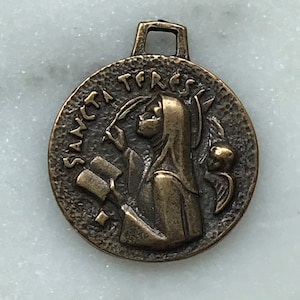 Saint Teresa of Avila Medal - Bronze or Sterling Silver - Antique Reproduction 295 CeCeAgnes