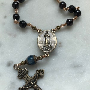 Stella Maris Auto Rosary Garnet and Bronze One Decade Rosary Car Rosary CeCeAgnes image 2