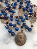Seven Sorrows Chaplet - Bronze Rosary - Servite - Blue Kyanite CeCeAgnes