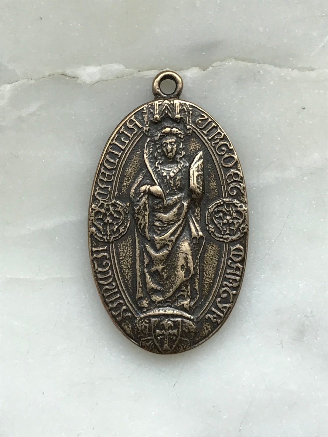 Saint Cecilia Medal - Sterling Silver or Bronze - Antique French ...
