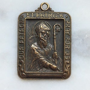 Medal - Saint Patrick - Bronze or Sterling Silver - Antique Reproduction 260 CeCeAgnes