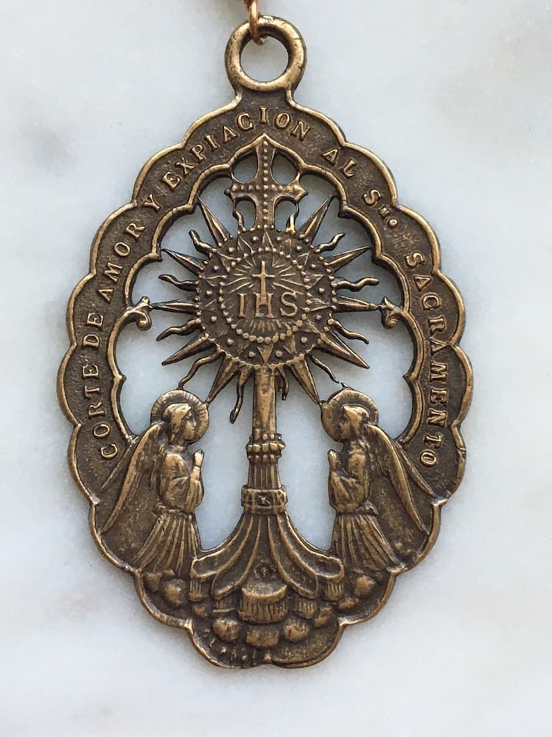 Medal Blessed Sacrament Monstrance With Angels Bronze or Etsy