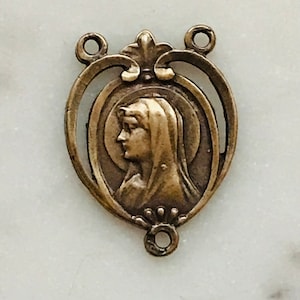 Mary Rosary Center - Bronze or Sterling Silver- 551 CeCeAgnes