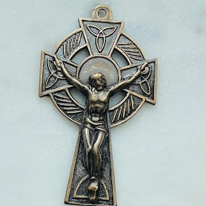 Keltische Kruzifix Anhänger - Sterling oder Bronze - Antike Reproduktion 359 CeCeAgnes Rosenkranz Teile