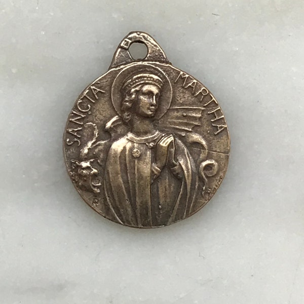 Saint Martha Medal - Sterling Silver or Bronze - 1592 CeCeAgnes