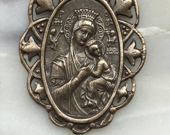 Medaille Onze-Lieve-Vrouw van Altijddurende Bijstand: 1539 antieke bronzen reproductie