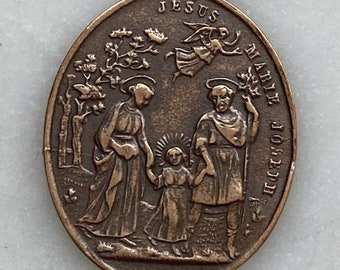 Holy Family Medal - Antique Reproduction 1442 -  CeCeAgnes