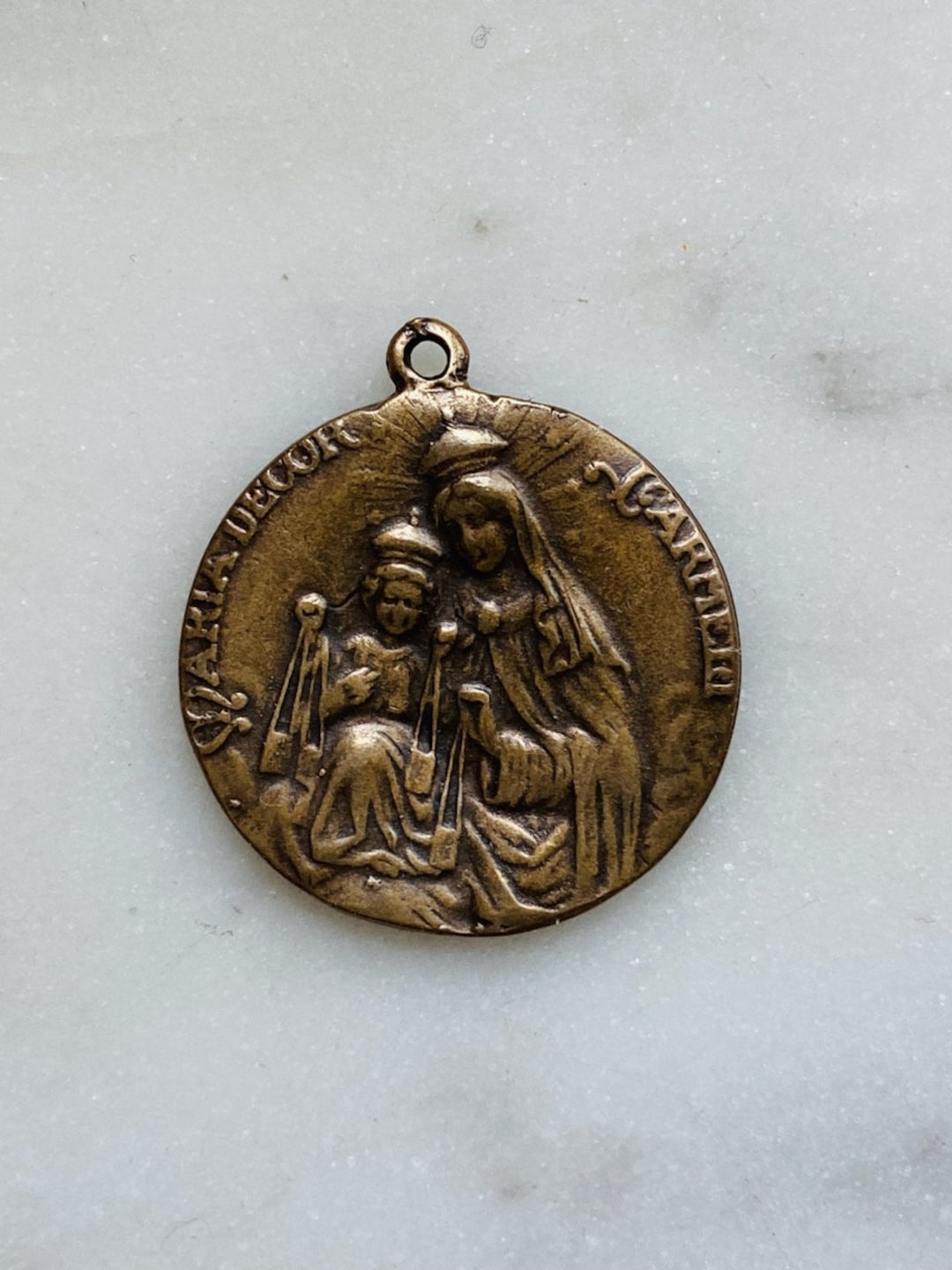 Our Lady of Mount Carmel Medal: 537 Bronze Antique Reproduction (1 Inch ...