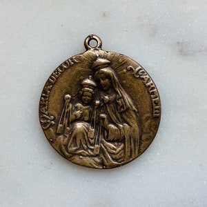 Medaille - Muttergottes vom Karmel - Bronze oder Sterlingsilber - Antike Reproduktion 537 CeCeAgnes
