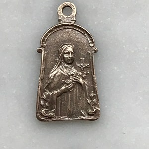 Saint Therese Medal - Bronze or Sterling Silver - Antique Reproduction 592 CeCeAgnes Rosary Parts