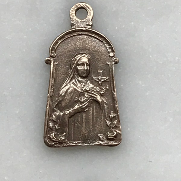 Saint Therese Medal - Bronze or Sterling Silver - Antique Reproduction 592 CeCeAgnes