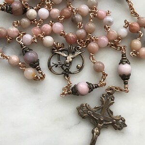 Holy Spirit Heirloom Rosary - Opals and Bronze CeCeAgnes