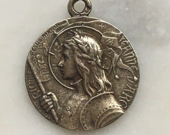 Medal - Saint Joan of Arc - Bronze or Sterling Silver - Antique Reproduction 423 CeCeAgnes