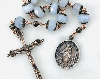 Confirmation Gift Rosary - Saint Lucy Saint Agatha Bronze Single Decade Tenner