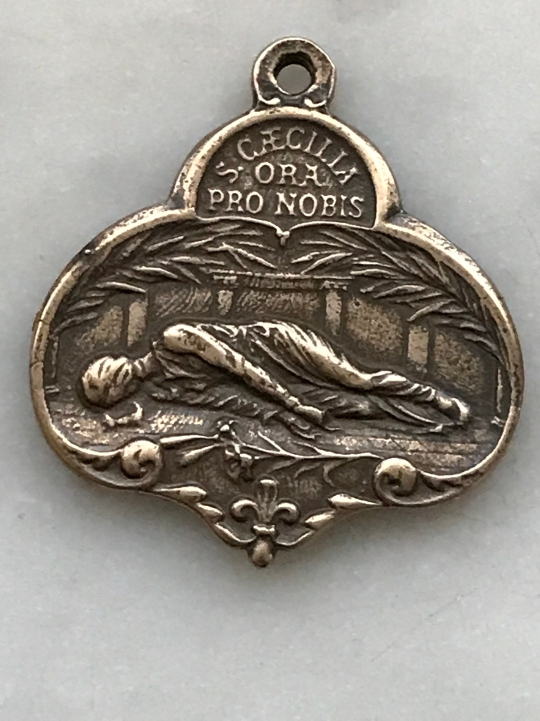 Saint Cecilia Medal - Bronze - Antique French Reproduction 1321 ...