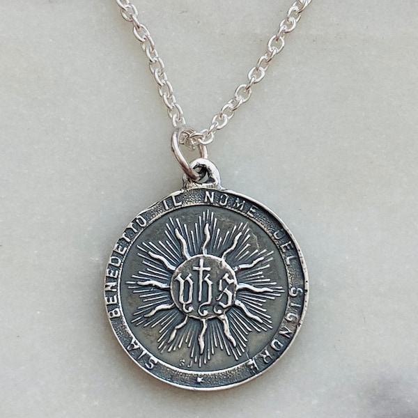 Sterling Silver Holy Name of Jesus Necklace