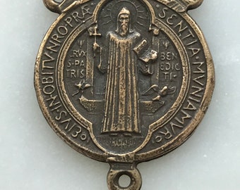 Centro de mesa del Rosario de San Benito - Bronce - Reproducción antigua 1318 CeCeAgnes Rosary Parts
