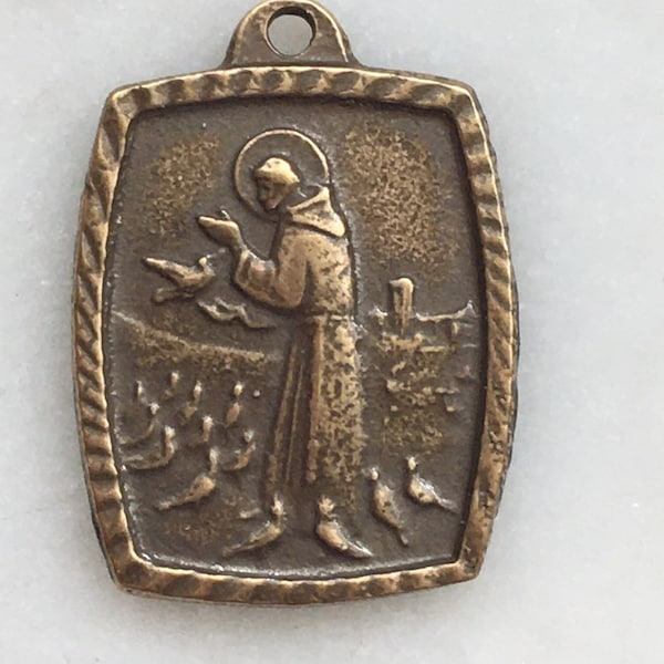 Medal - St. Francis - Bronze or Sterling Silver - Antique Reproduction 796 CeCeAgnes