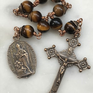 Saint Nicholas Chaplet - Tiger Eye - Bronze CeCeAgnes