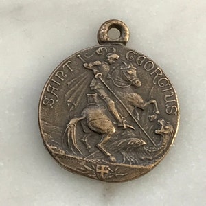 Medal - Saint George - Bronze or Sterling Silver - Antique Reproduction 752 CeCeAgnes