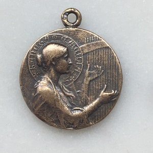 Saint Cecilia Medal - Sterling Silver or Bronze - Antique French Reproduction 1075 CeCeAgnes