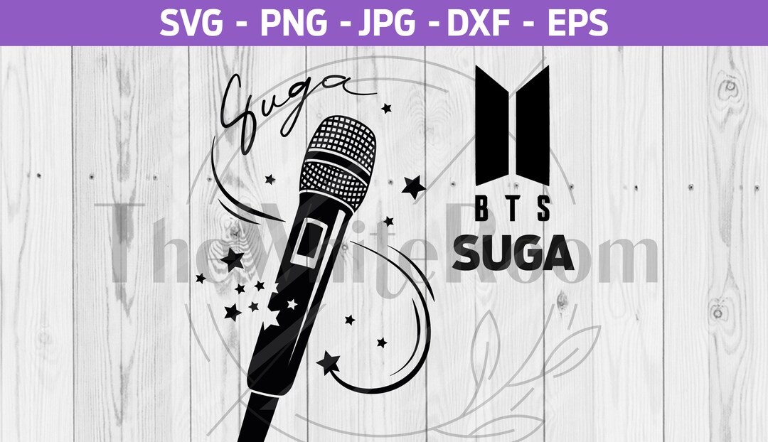 BTS Suga SVG BTS Cut File Bts Microphone Bangtan Etsy