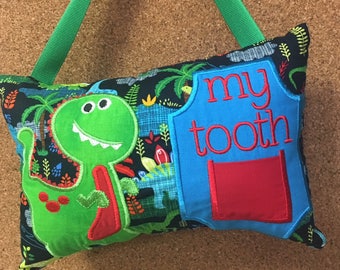 Dinosaur Tooth Fairy Pillow