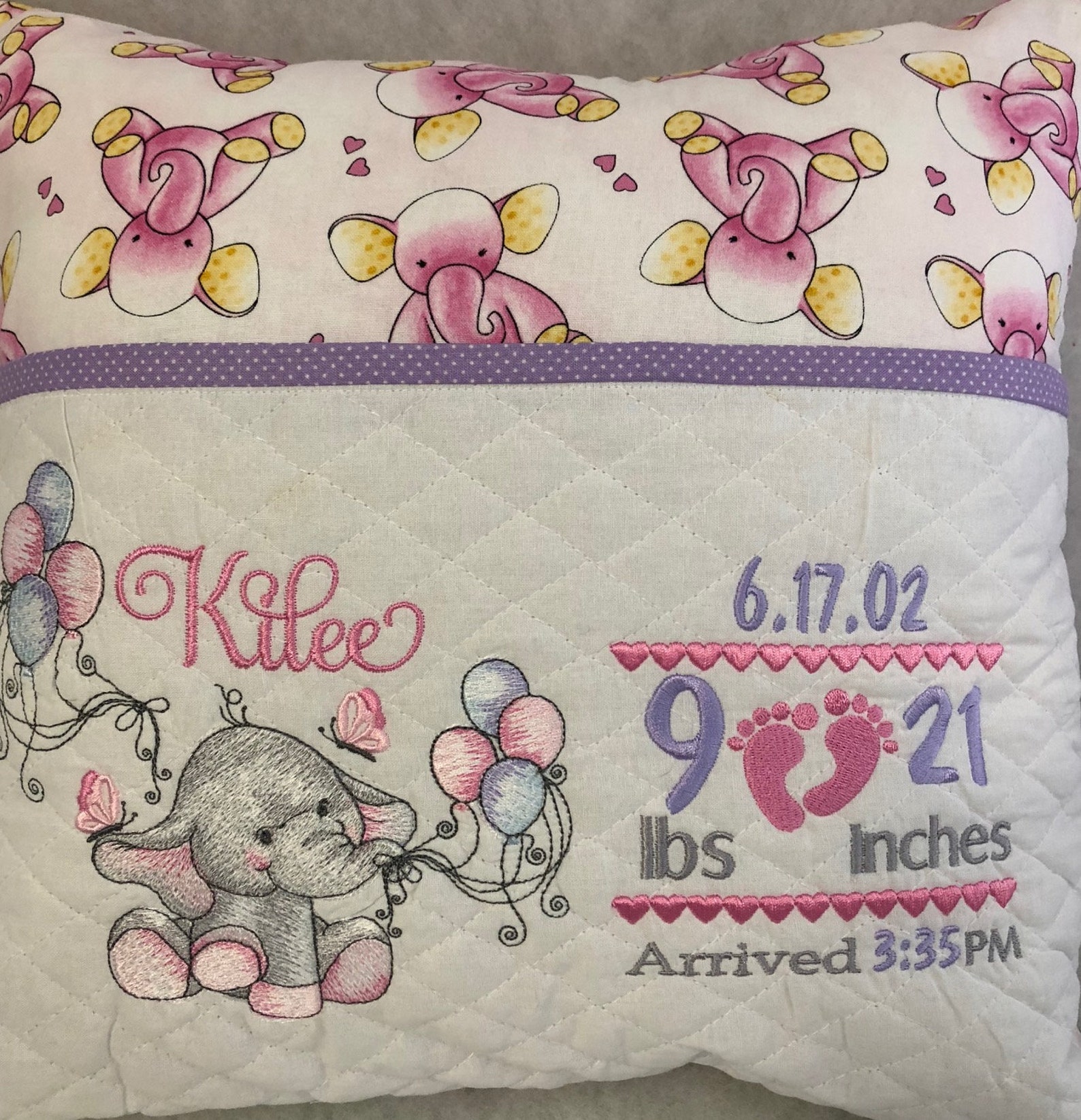 Baby Girl or Boy Birth Announcement Pillow, Personalized Pillow ...
