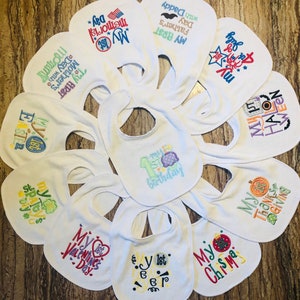 My First Holiday Bibs, Holiday, Bib Set, Baby Bib Set, Embroidered Bib Set, Custom Bib Set, Baby First Bib, My First Bibs