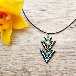 Tribal beaded necklace, beaded necklace, colourful necklace, statement necklace, gift for women, boho necklace, miyuki necklace, vintage