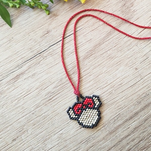Miyuki Minnie necklace, beaded necklace, miyuki delica necklace, gift for girls, Minnie necklace, beaded jewelry, handmade necklace