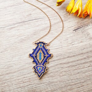Boho beaded necklace, tribal necklace, gift for women, miyuki necklace, handmade necklace, handwoven necklace, statement necklace,