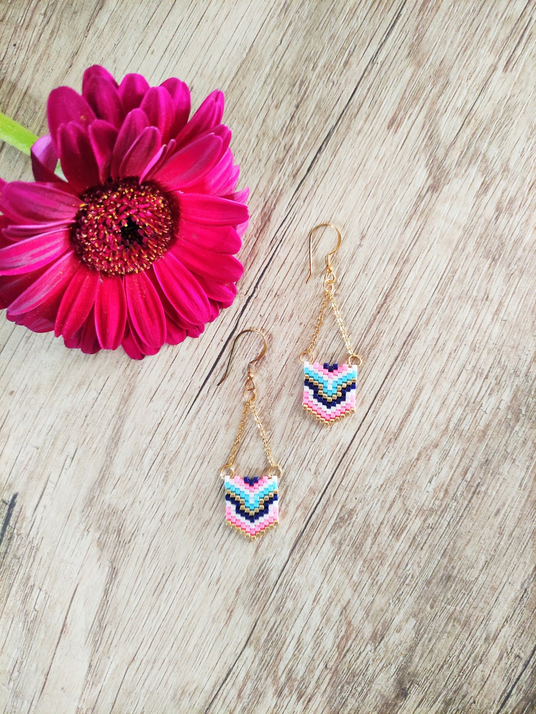 Dangle and Drop Earrings, Gift for Women, Beaded Jewelry, Handmade